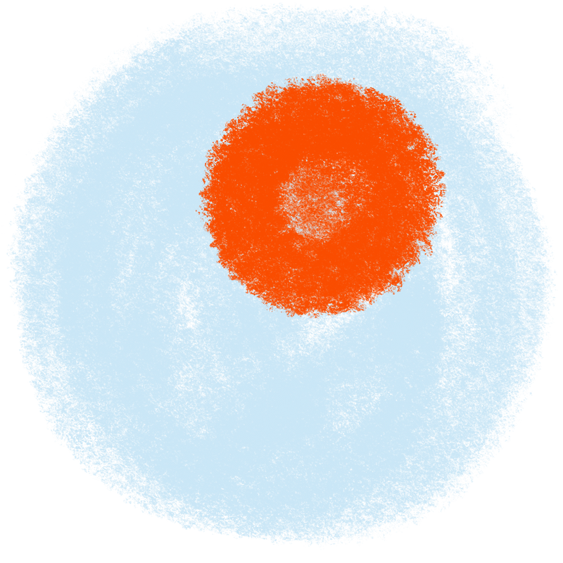 Bleu ciel + Orange